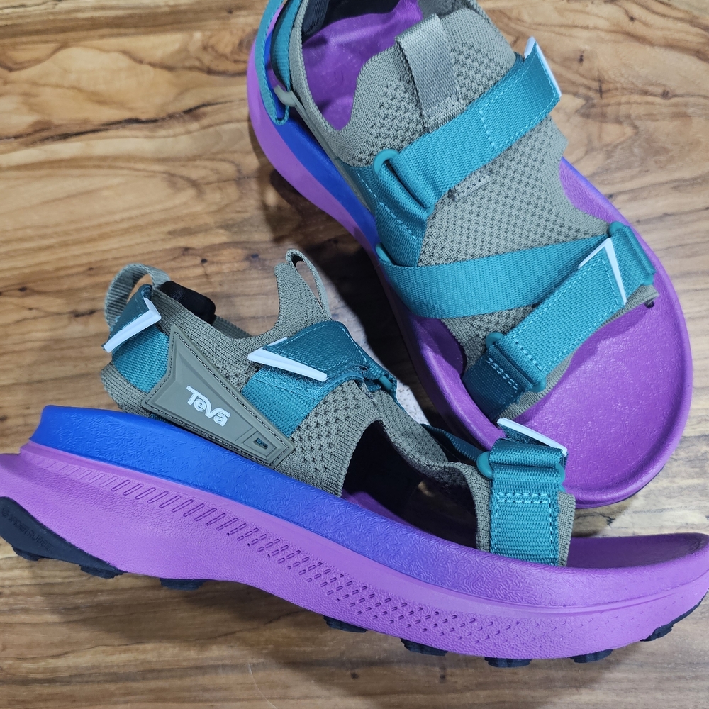 Teva Multicolor Platform Sport Sandals - Teal, Olive, Purple, Pink - Picture 8 of 8